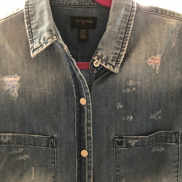 💙True Religion Denim Top - Picture 2 of 3